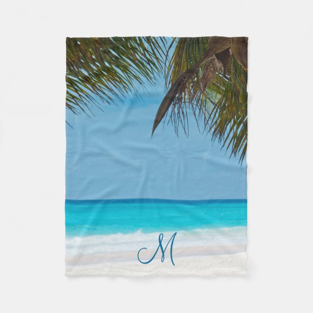 Palmenbäume ergänzen Foto Fleece Blankets (Vorderseite)