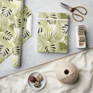 Palmenbäume, tropische, botanische Blätter, Blä Geschenkpapier