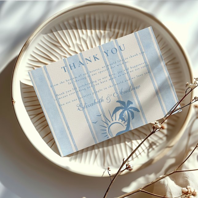 Palmenbaumhochzeit in der Hand Dankeskarte (Von Creator hochgeladen)