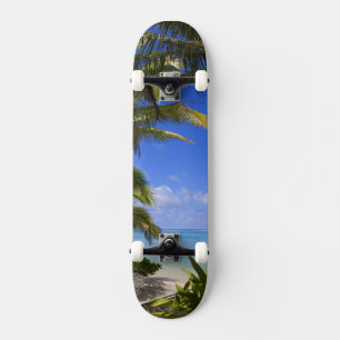 Palmenbestandene Strand Cook Islands 2 Skateboard