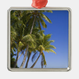 Palmenbestandene Strand Cook Islands 3 Silbernes Ornament