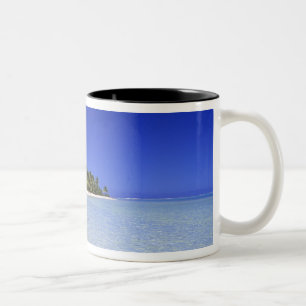 Palmenbestandene Strand Cook Islands 8 Zweifarbige Tasse