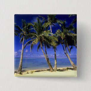 Palmenbestandene Strand Cookinseln 4 Button