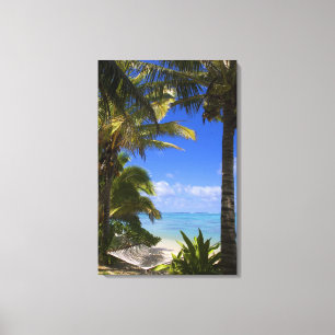 Palmenbestandener Strand Cook Islands 2 Leinwanddruck