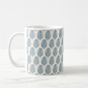 Palmenblatt Blau und Creme Kaffeetasse