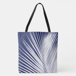 Palmenblatt - blau und weiß tasche