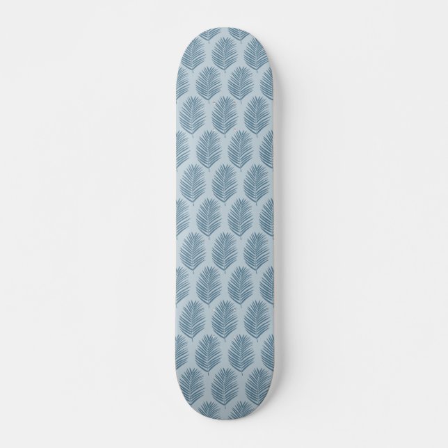 Palmenblatt Hellblau Skateboard (Vorne)