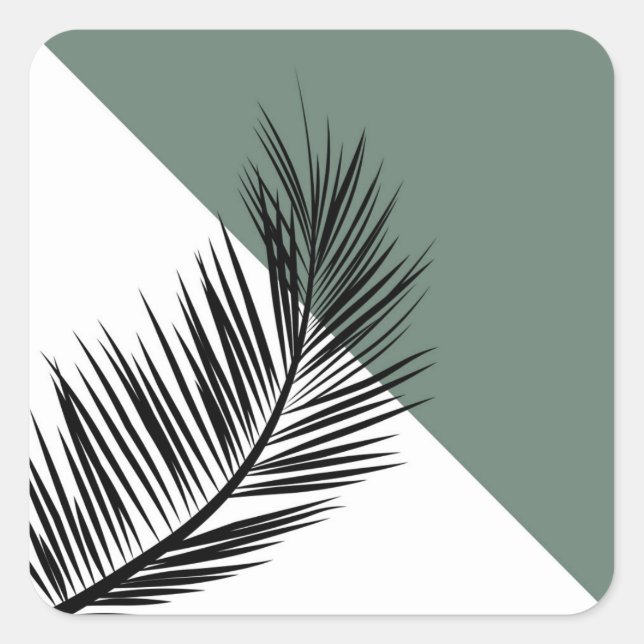 Palmenblatt Quadratischer Aufkleber (Vorderseite)