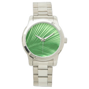 Palmenblatt - Smaragd und Limettengrün Armbanduhr