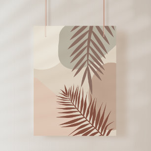 Palmenblätter, Boho abstrakte geometrische Kunst Fotodruck