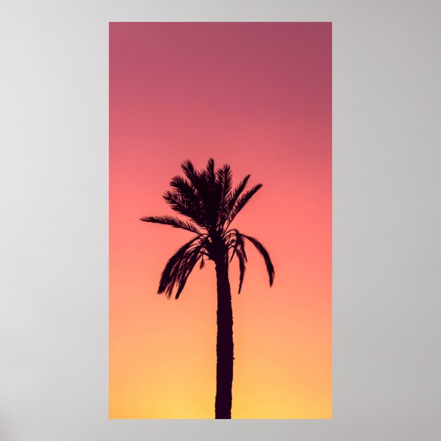 Palmenfotografie der Silhouette Poster (Vorne)