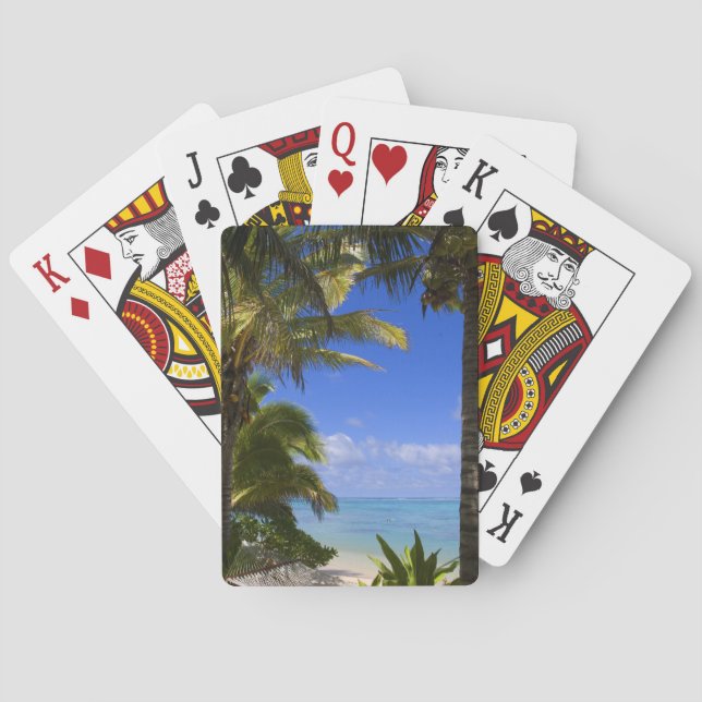 Palmengesäumter Strand Cook Inseln 2 Spielkarten (Rückseite)