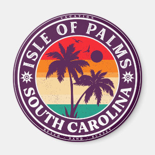 Palmeninsel South Carolina Retro Vintager 80er Magnet