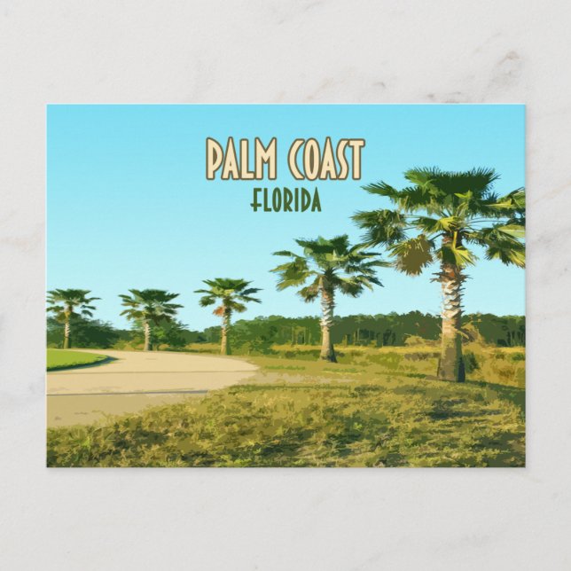 Palmenküste Florida Palmen Bäume Vintag Postkarte (Vorderseite)