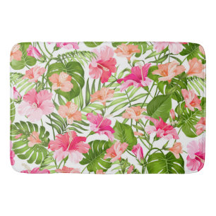 Palmenmonsterie des tropischen Hibiskus Badematte