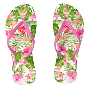 Palmenmonsterie des tropischen Hibiskus Flip Flops