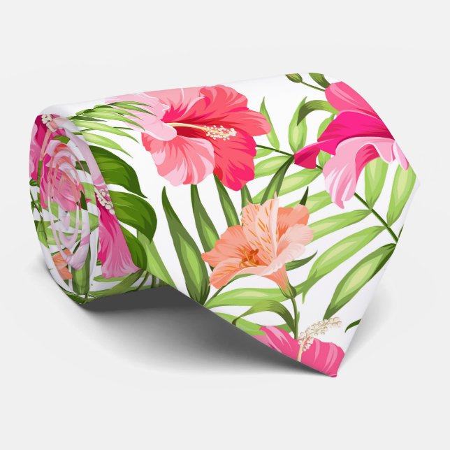 Palmenmonsterie des tropischen Hibiskus Krawatte (Gerollt)