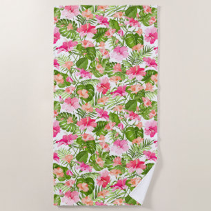 Palmenmonsterie des tropischen Hibiskus Strandtuch