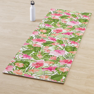 Palmenmonsterie des tropischen Hibiskus Yogamatte
