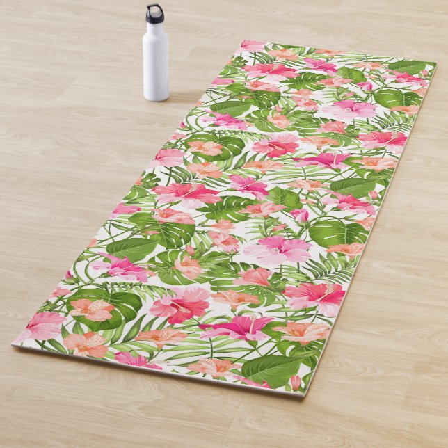 Palmenmonsterie des tropischen Hibiskus Yogamatte (Beispiel)