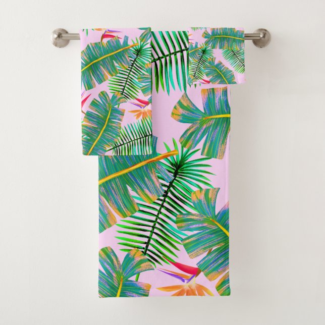 Palmenparadies Rosa Badhandtuch Set (Insitu)