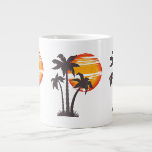 Palmenstrand Ozean Sommerferien Sonnenuntergang Pa Jumbo-Tasse