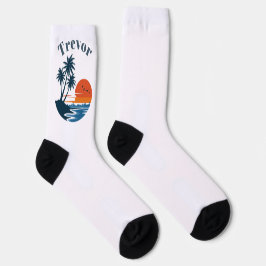 Palmenstrand-Sonnenuntergangs-Crew-Socken Socken