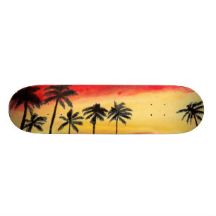 Palmensun-Skateboard-Kunst Kaliforniens tropische Skateboard