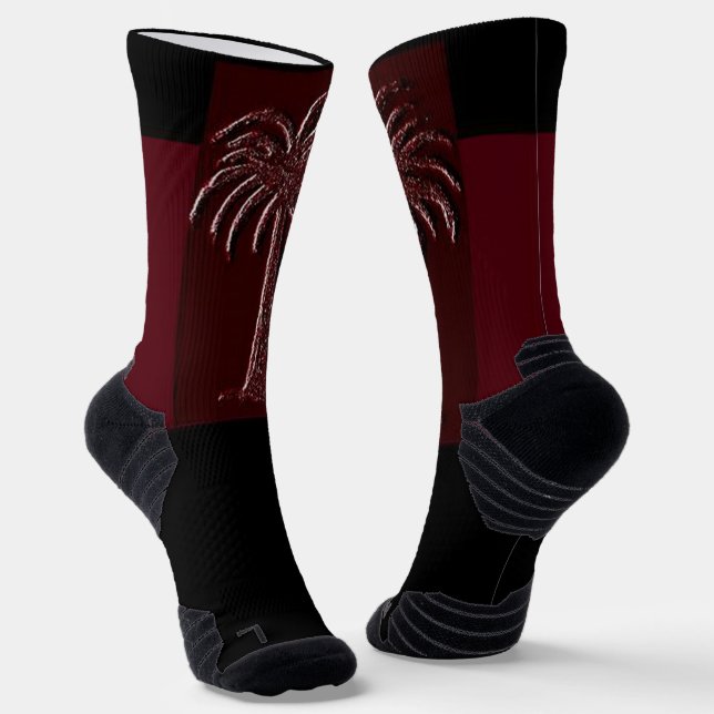 Palmento Tree Burgandy und schwarz Socken (Gewinkelt)