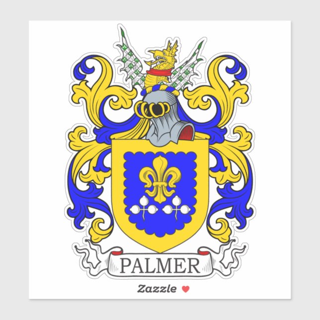 Palmer Familienwappen Aufkleber (Blatt)