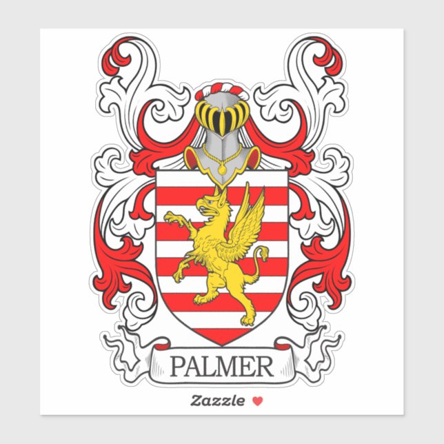 Palmer Familienwappen Aufkleber (Blatt)