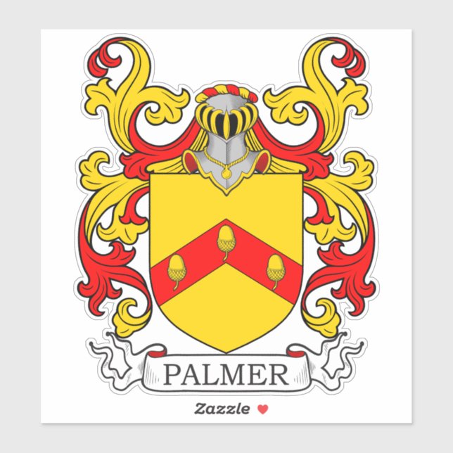 Palmer Familienwappen Aufkleber (Blatt)