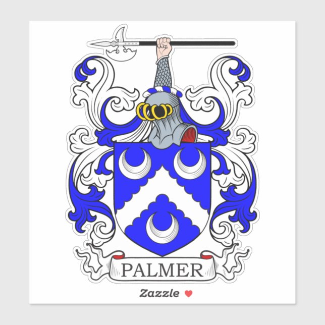 Palmer Familienwappen Aufkleber (Blatt)
