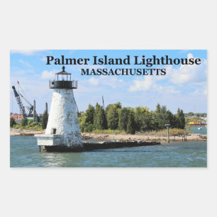Palmer Insel-Leuchtturm, Massachusetts-Aufkleber Rechteckiger Aufkleber