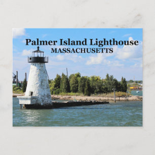 Palmer Island Lighthouse, Massachusetts Postkarte