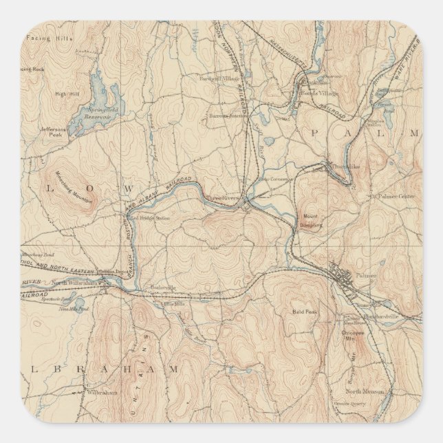 Palmer, Massachusetts Quadratischer Aufkleber (Vorderseite)