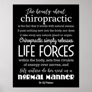 Palmer Zitat über die Schönheit der Chiropraktik Poster