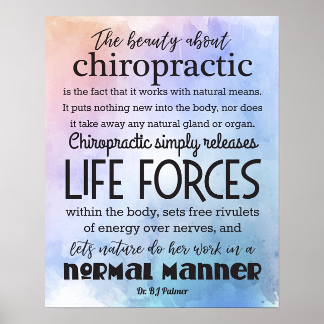 Palmer zitiert die Schönheit der Chiropraktik Poster (Vorne)