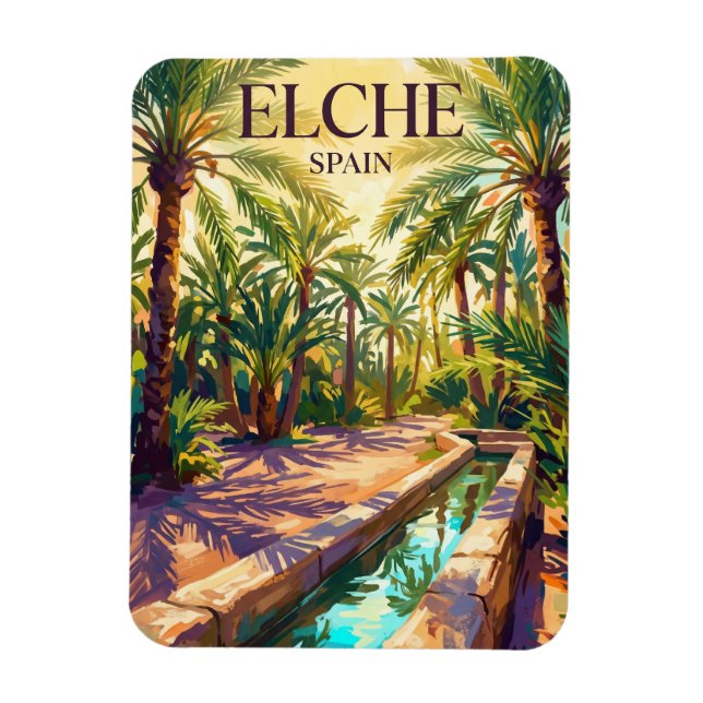 Palmeral von Elche Spanien Magnet (Vertikal)