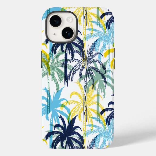 Palmes tropicales Imprimer iPhone 14 Coque (Verso)
