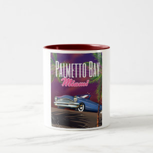 Palmetto Bay Florida USA 80er Reiseplakat Zweifarbige Tasse