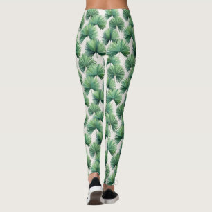 Palmetto Fan Palm Tree Blätter Botanical Tropical Leggings