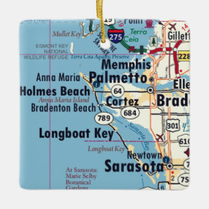 Palmetto Florida Karte Keramikornament