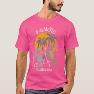 Palmetto Florida USA Funny Manatee Alligator Desig T-Shirt
