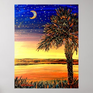 Palmetto-Sonnenuntergang-Plakat Poster