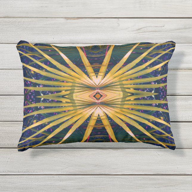 Palmetto Sunburst Kissen Für Draußen (Vorderseite)