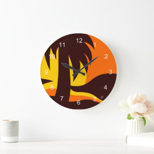 Palmier À Horloge Ronde Du Coucher Du Soleil
