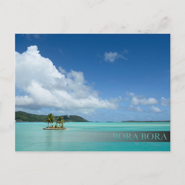 Palmier dans Bora Bora lagoa carte postale bar (Devant)