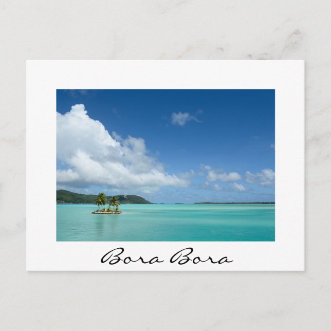 Palmier dans la lagune Bora Bora carte postale en  (Devant)
