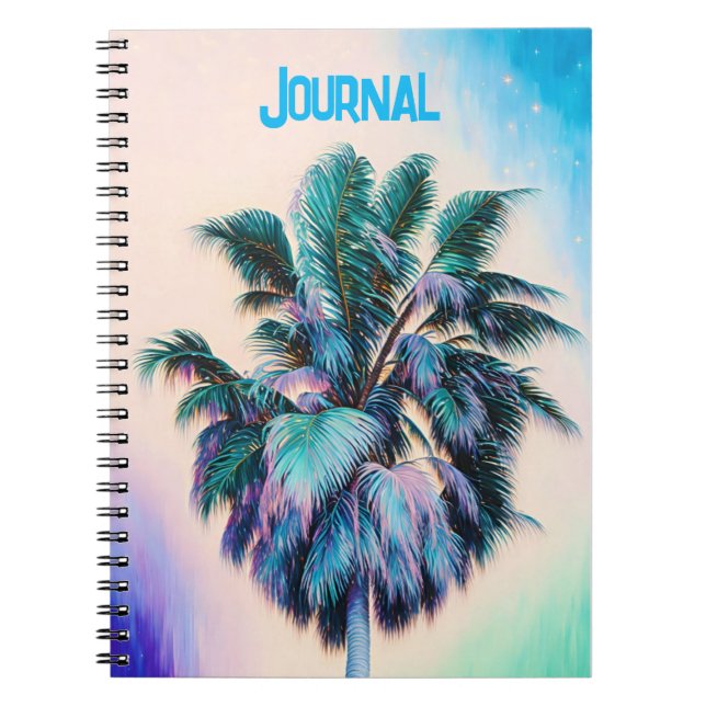 Palmier D'Art Tropical Dans Aqua Journal (Devant)